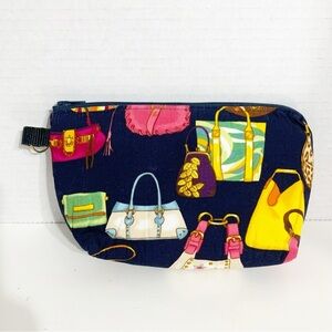 Unbranded Bag Motif Padded Fully Lined Top Zipped Cosmetic Makeup Bag Zip Pouch